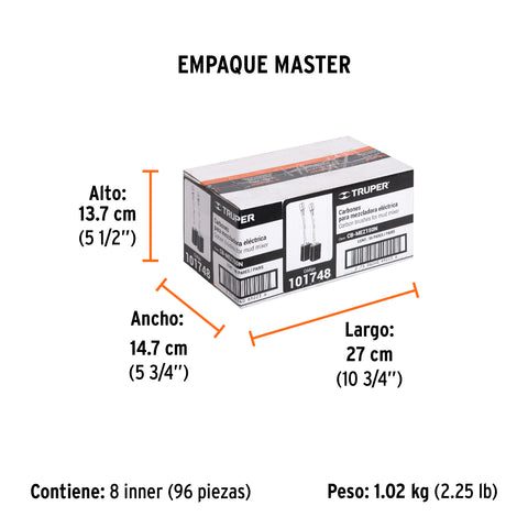 Bolsa con 2 carbones de repuesto para MEZ-150N, TRUPER | CB-MEZ150N | 101748