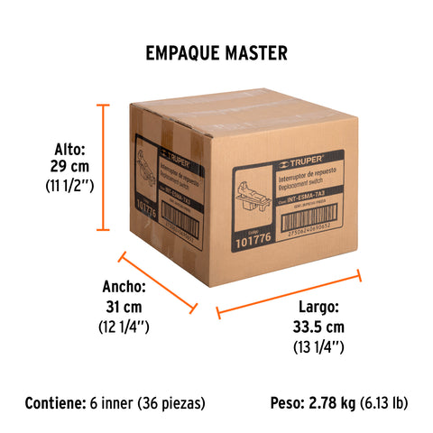 Interruptor de repuesto para ESMA-7A3, Truper | INT-ESMA-7A3 | 101776