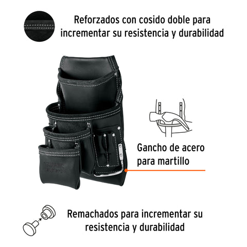 Porta herramientas de carnaza, 12 compartimentos, Expert | POHE-4CX | 101788