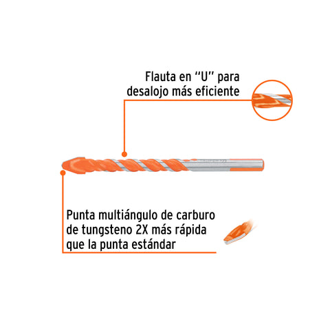 Broca multimaterial 1/2 x 6', Truper | BMC-1/2X6 | 101809