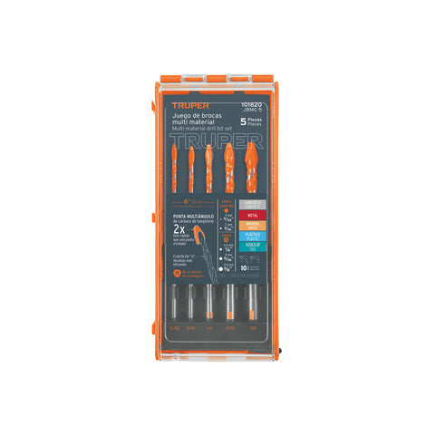 Juego de 5 brocas multimaterial, Truper | JBMC-5 | 101820
