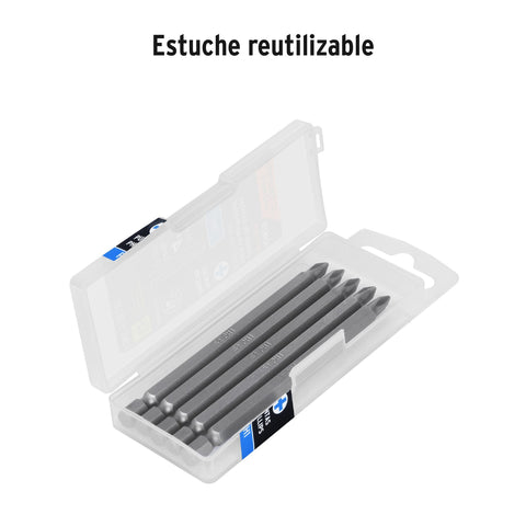 Estuche con 5 puntas de cruz PH1 largo 4', Truper Expert | PUDE-1401 | 101824