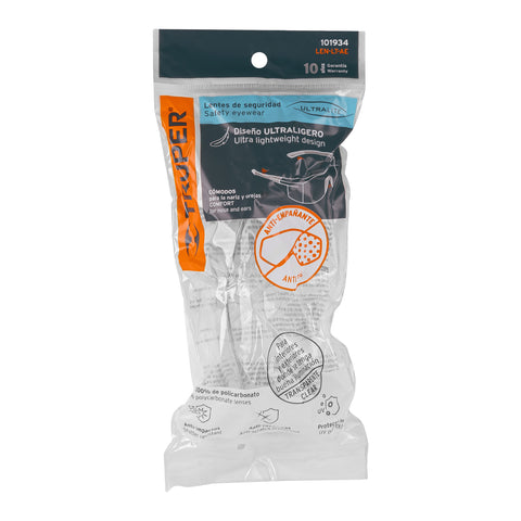 Lentes de seguridad transparentes con antiempaño, Ultralite | LEN-LT-AE | 101934