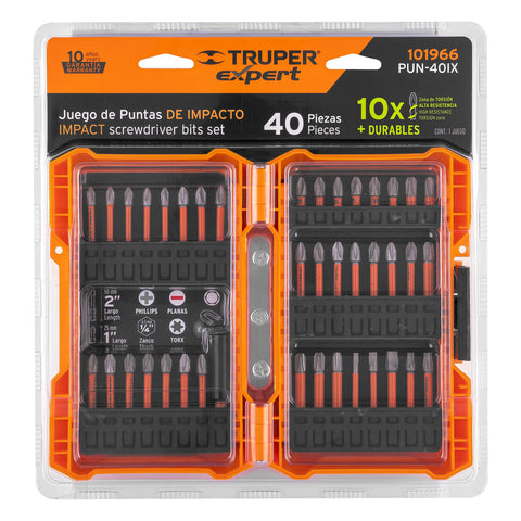 Juego de 40 puntas de impacto mixtas largos 1' y 2', Expert | PUN-40IX | 101966