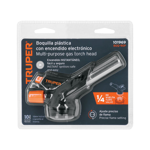 Boquilla plástica, enc.electrónico, p/lata de gas 1/4 vuelta | BOQ-90P | 101969