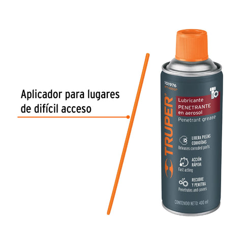 Lubricante penetrante en aerosol 400 ml, Truper | WT-400SP | 101976