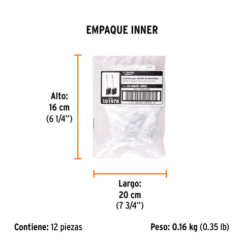 Bolsa con 2 carbones de repuesto para MADE-30NX, TRUPER | CB-MADE-30NX | 101978