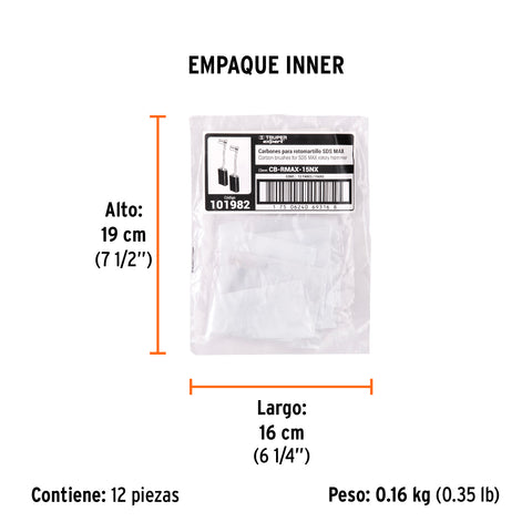Bolsa con 2 carbones de repuesto para RMAX-15NX, TRUPER | CB-RMAX-15NX | 101982