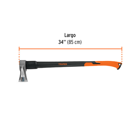 Hacha para rajar madera 4.5 lb, mango fibra de vidrio 34' | TJR-4.5F | 102085