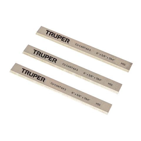 Cuchillas para canteadora CANT-6X, 3 pzs en caja, TRUPER | CU-CANT-6X-3 | 102160