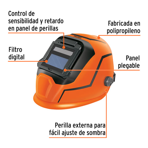 Careta electrónica p/soldar,profesional,sombra 9 a 13,TRUPER | CAREL-13 | 102228