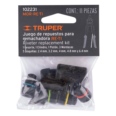 Kit de refacciones y mordazas para remachadora RE-TI, Truper | MOR-RE-TI | 102231