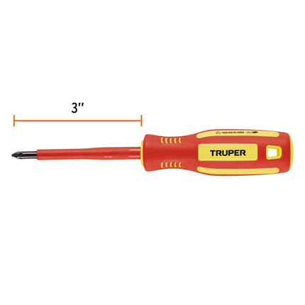 Desarmador dieléctrico de cruz 3/16' x 3', Truper | DP-3/16X3D | 102240