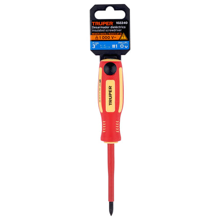 Desarmador dieléctrico de cruz 3/16' x 3', Truper | DP-3/16X3D | 102240