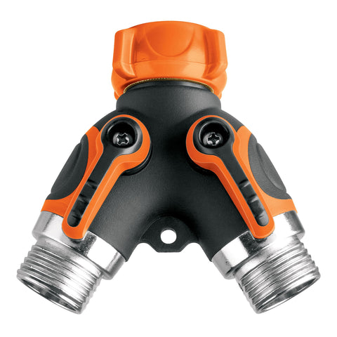 Conector 'Y' 3/4' metálico con recubrimiento para manguera | AD-2R | 102248