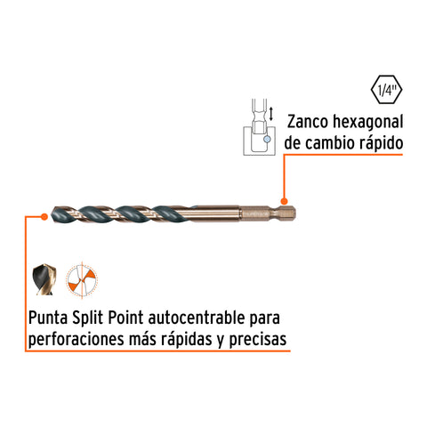 Juego de 13 brocas HSS p/metal zanco cambio rápido, Expert | JBAV-13R | 102252
