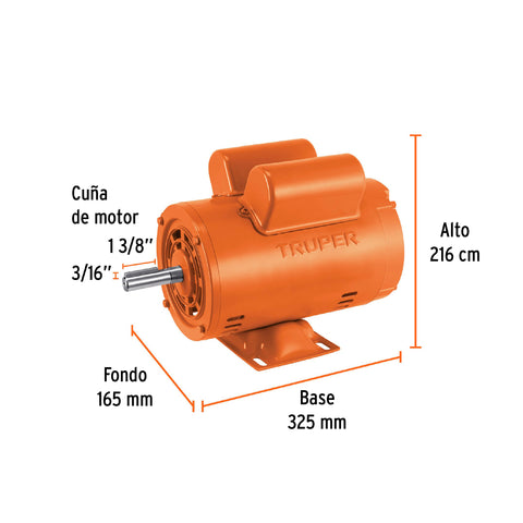 Motor eléctrico monofásico de 3/4 HP, baja velocidad, Truper | MOE-3/4B | 102304