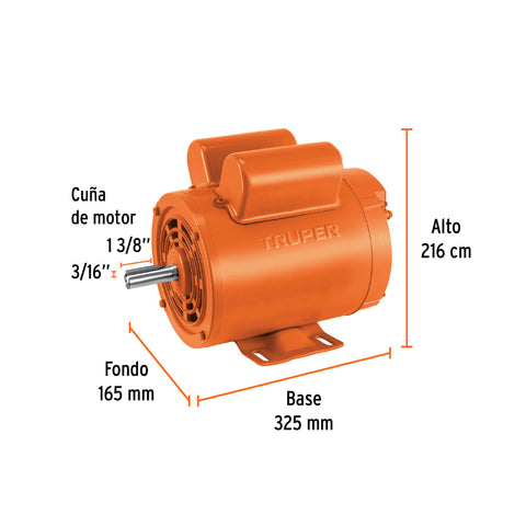 Motor eléctrico monofásico de 1 HP, baja velocidad, Truper | MOE-1B | 102305