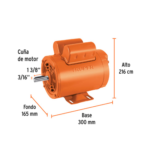 Motor eléctrico monofásico de 1 1/2 HP, alta velocidad | MOE-1-1/2A | 102312