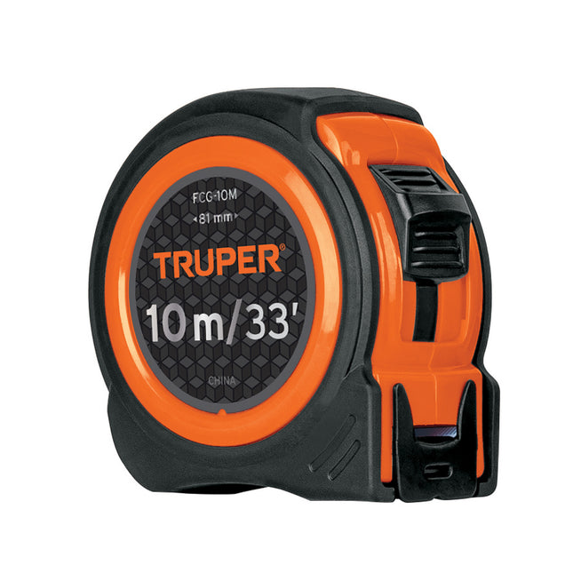 Flexómetro compacto contra impactos 10 m cinta 25 mm, TRUPER | FCG-10M | 102332