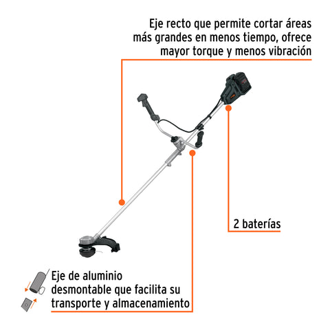 Desbrozadora inalámbrica 40V, sin carbones, TRUPER MAX | MAX-40D | 102338
