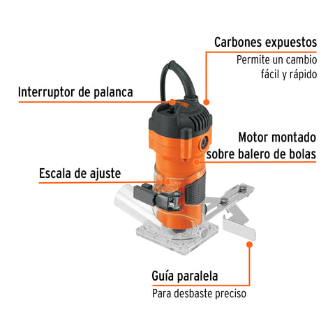Router compacto 600W, 3/4 HP, TRUPER PRO | ROU-MA | 102379