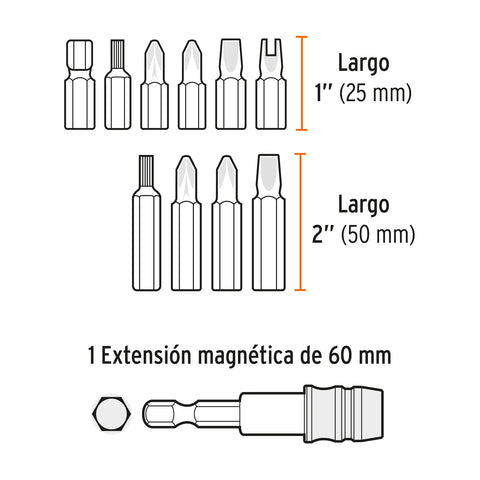 Juego de puntas mixtas 1' y 2', 80 piezas, Truper Expert | PUN-80X | 102391