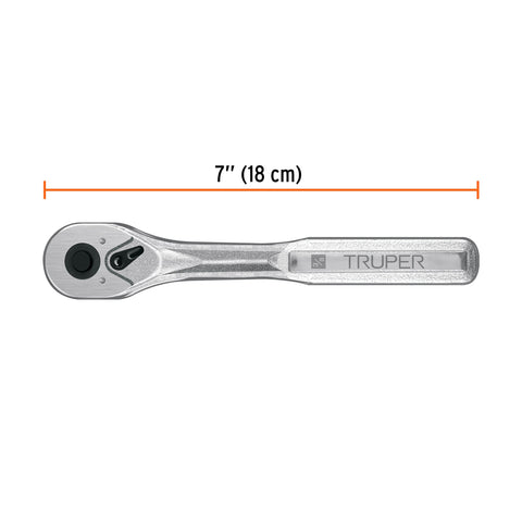 Matraca liberación rápida 72 dientes, cuadro 3/8', Truper | M-3872 | 102400
