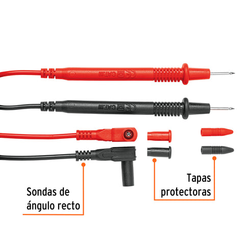 Juego de cables de prueba para multímetro, Truper | MUT-CAB | 102406