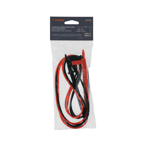 Juego de cables de prueba para multímetro, Truper | MUT-CAB | 102406