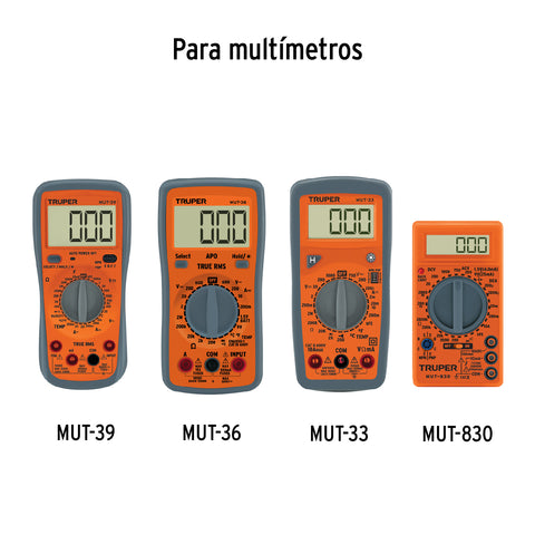 Juego de cables de prueba para multímetro, Truper | MUT-CAB | 102406