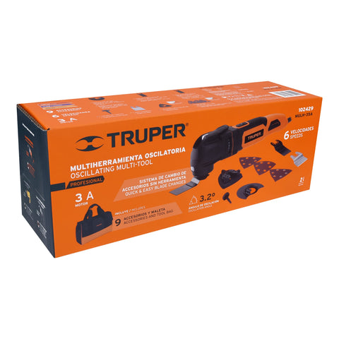 Multiherramienta 350W con 9 accesorios, TRUPER PRO | MULH-35A | 102429