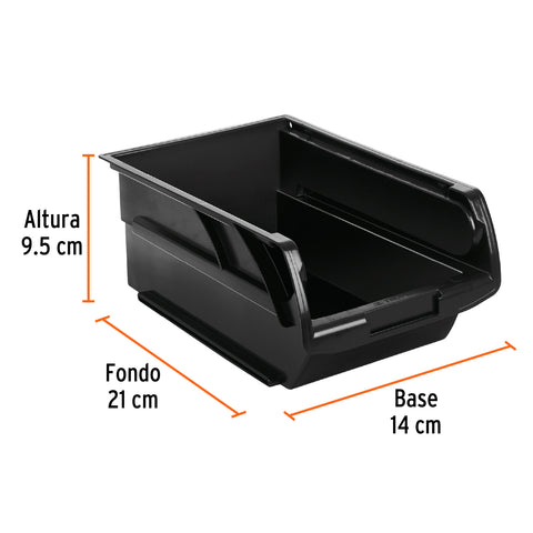 Gaveta apilable #2.5 de plástico, 21 x 14 x 9.5 cm, TRUPER | GAV-2.5 | 102436
