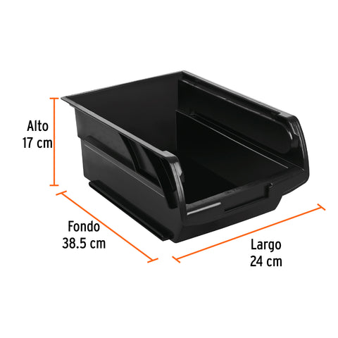Gaveta apilable #4.5 de plástico, 38.5 x 24 x 17 cm, TRUPER | GAV-4.5 | 102438