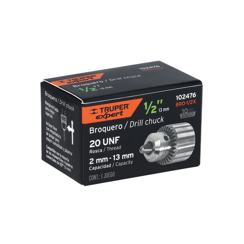 Broquero 1/2' con llave, cuerpo estriado, TRUPER EXPERT | BRO-1/2X | 102476