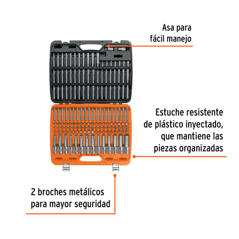 Jgo profesional de puntas y dados con punta p/mécanica 150pz | PUN-150 | 102520