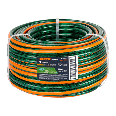 Metro de manguera 1/2' 3 capas en rollo de 50 m, Truper | MAN-1/2RM | 102553