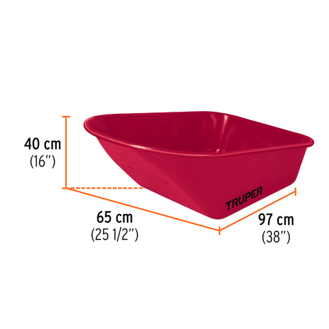 Carretilla 6 ft3 Imponchable, bastidor tubular, Truper | CAT-60FF | 10255