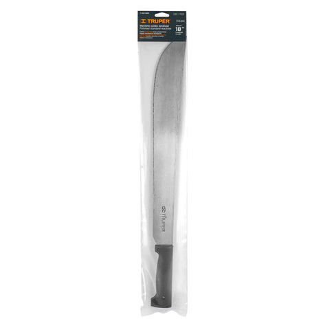 Machete estándar 18' cacha negra inyectada, en bolsa, Truper | T-460-18BB | 10256