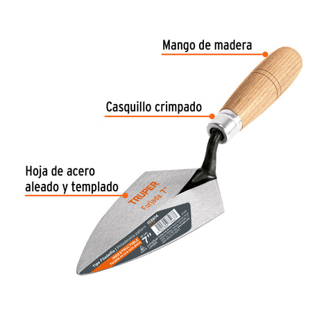Cuchara para albañil 7' forjada tipo Filadelfia, TRUPER | CT-7 | 102614