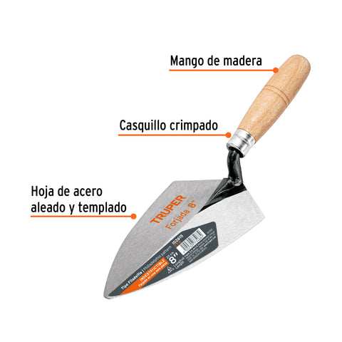 Cuchara para albañil 8' forjada tipo Filadelfia, TRUPER | CT-8 | 102615