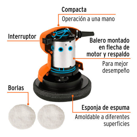 Pulidora compacta a una mano, 6', 45W, TRUPER PRO | PULA-6AM | 102633