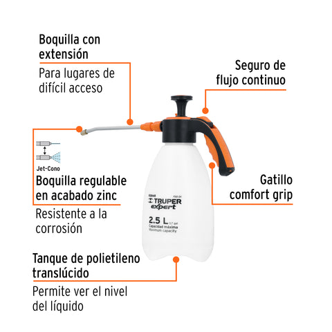 Fumigador doméstico de 2.5 litros, mango ergonómico, Expert | FDO-2X | 102645