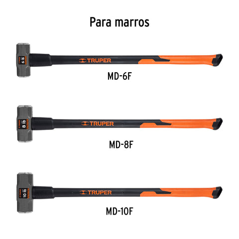 Mango de fibra d/vidrio para marros de 6 a 16 lb, 36',Truper | MG-MD-6/16F | 102675