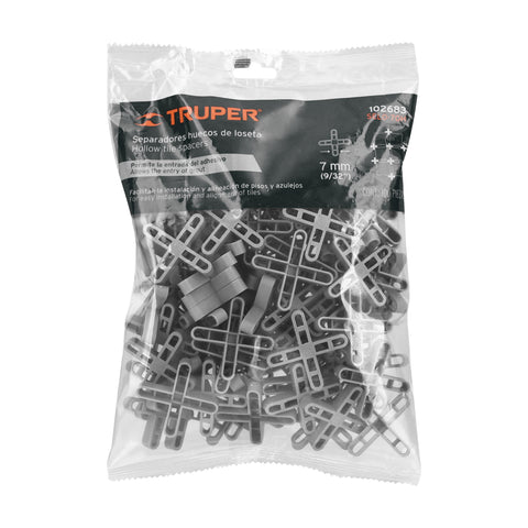Bolsa con 100 separadores huecos de 7mm para losetas, Truper | SELO-70H | 102683