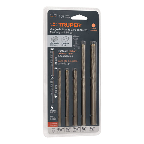 Juego de 5 brocas para concreto, TRUPER | JBCT-5 | 102705