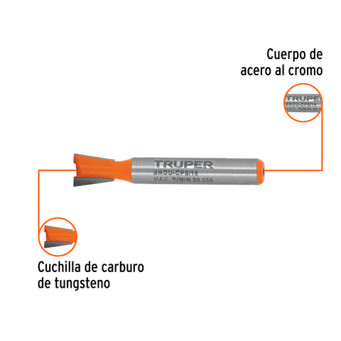 Broca para router, cola de pato, 5/16', Truper | BROU-CP5/16 | 102717