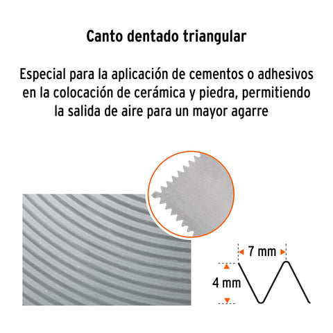 Llana 11' dentado triangular, 10 remaches, mgo comfort grip | LLG-11D | 102776