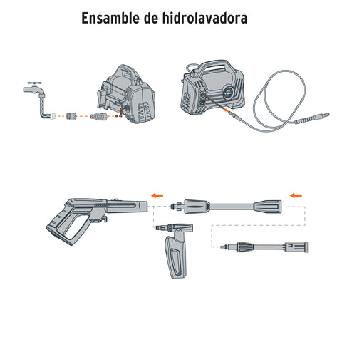 Hidrolavadora eléctrica compacta 1600 PSI, Truper | HILA-1600C | 102795