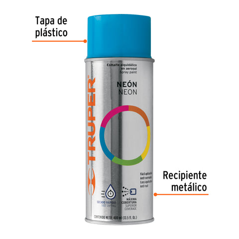 Pintura en aerosol, azul neón, bote tradicional, 400 ml | PAF-AZ-2 | 102847